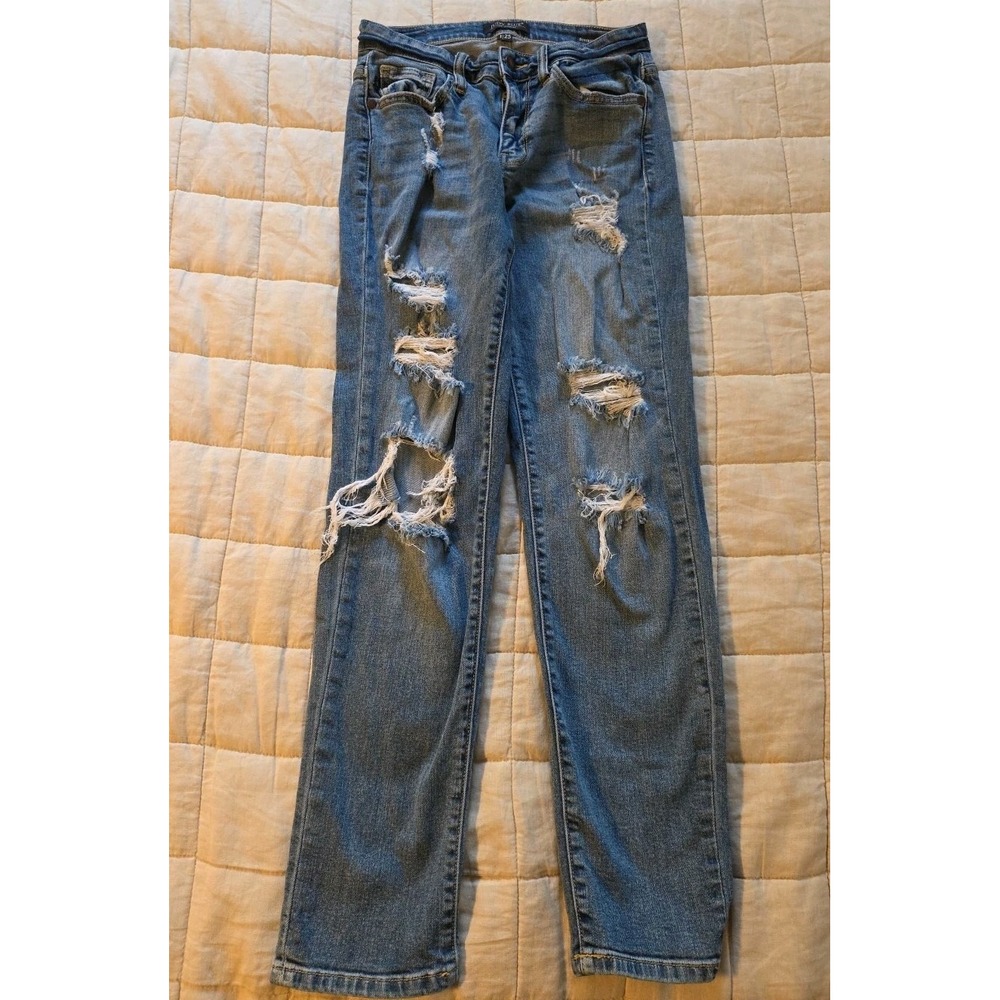 Judy Blue Jeans Womens Size 1/25 Boyfriend‎ Fit Blue Distressed